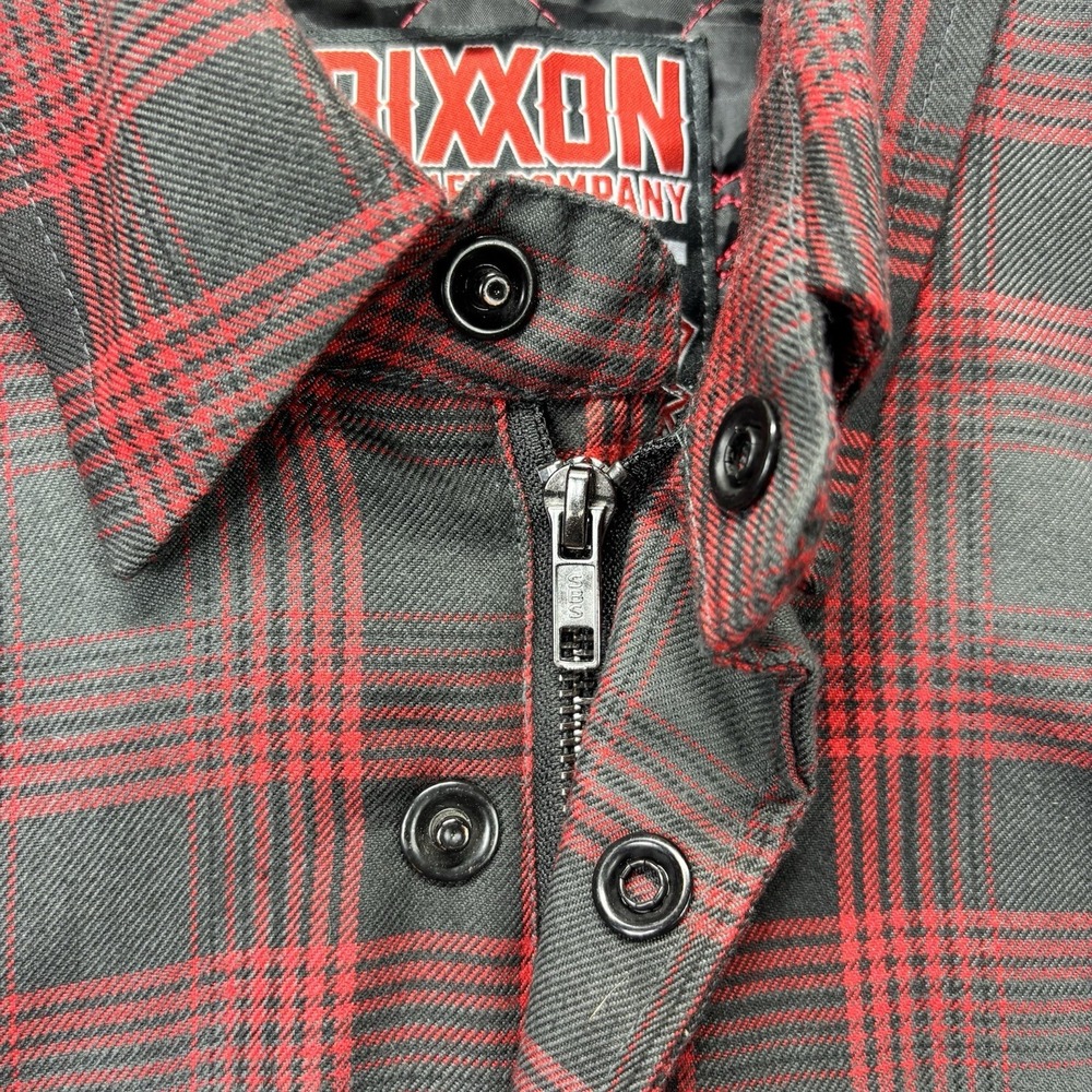 Dixxon Flannel Co Jacket Mens L The Forge Quilt Lined Snap Zip Shacket Red Gray - Picture 12 of 16